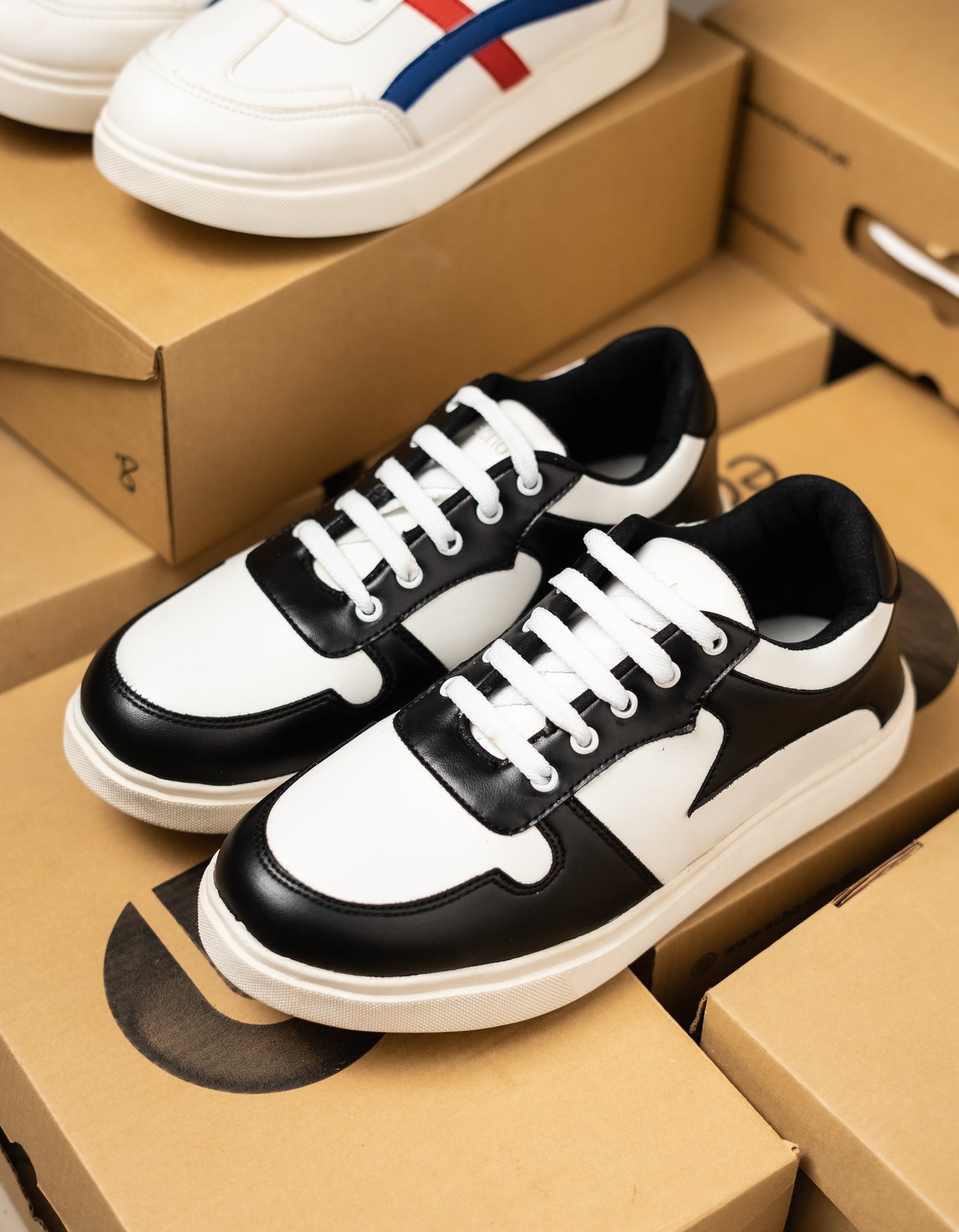 Black And White Multi Color Sneaker