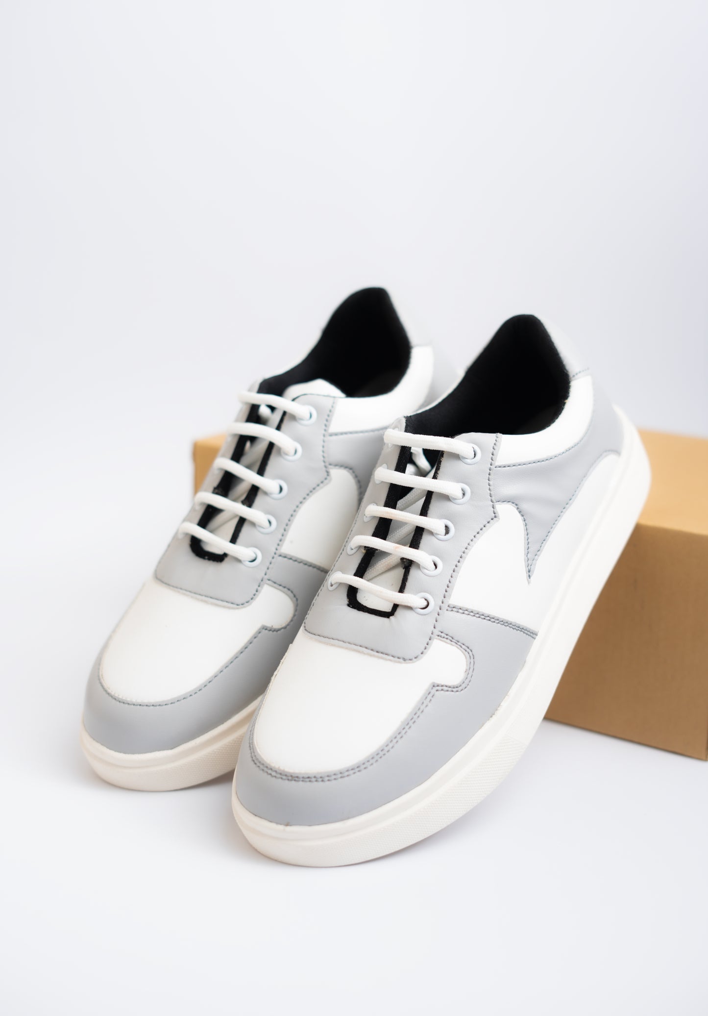Grey And White Multi Color Sneaker