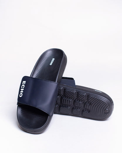 Navy blue slides with 'Echo' branding on a white background