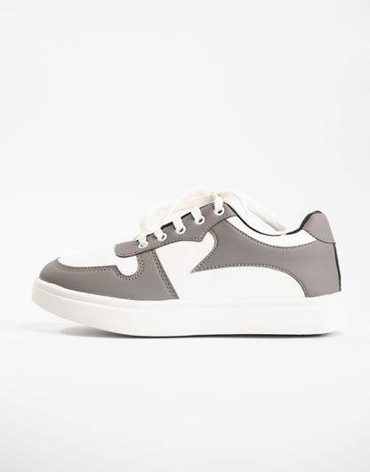 Gray and white sneaker on a white background