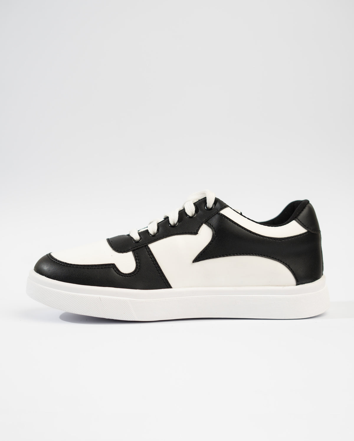 Black and white sneaker on a white background